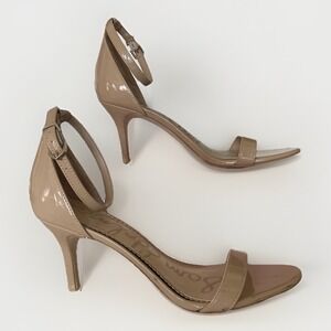 Sam Edelman Ankle Strap Heels Womens 8.5 Nude Beige Dressy Sandals Neutral Shoes